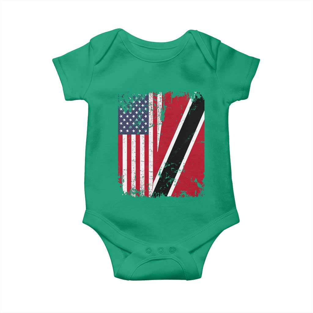 USA Trinidad and Tobago Baby Onesie Retro Vintage American Trini Pride Flag