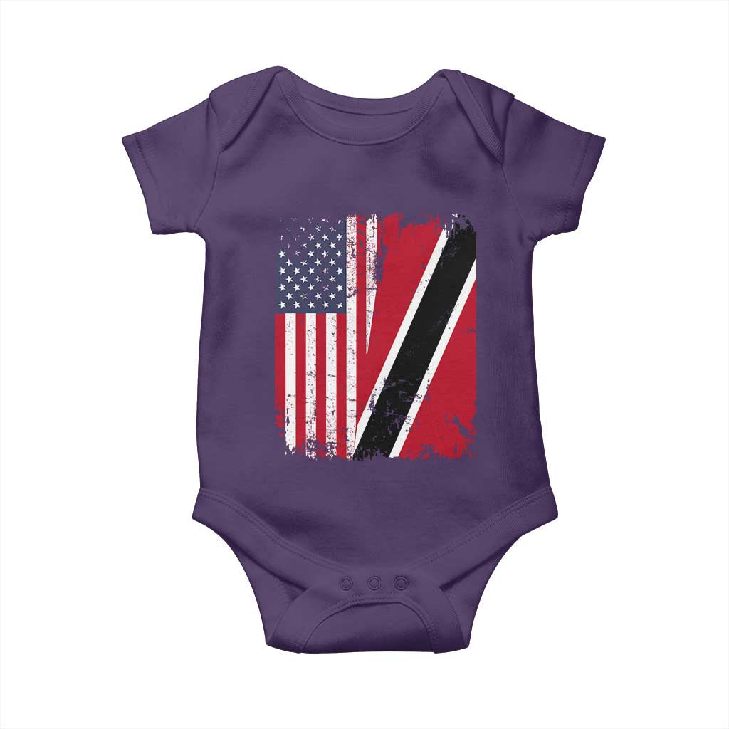 USA Trinidad and Tobago Baby Onesie Retro Vintage American Trini Pride Flag