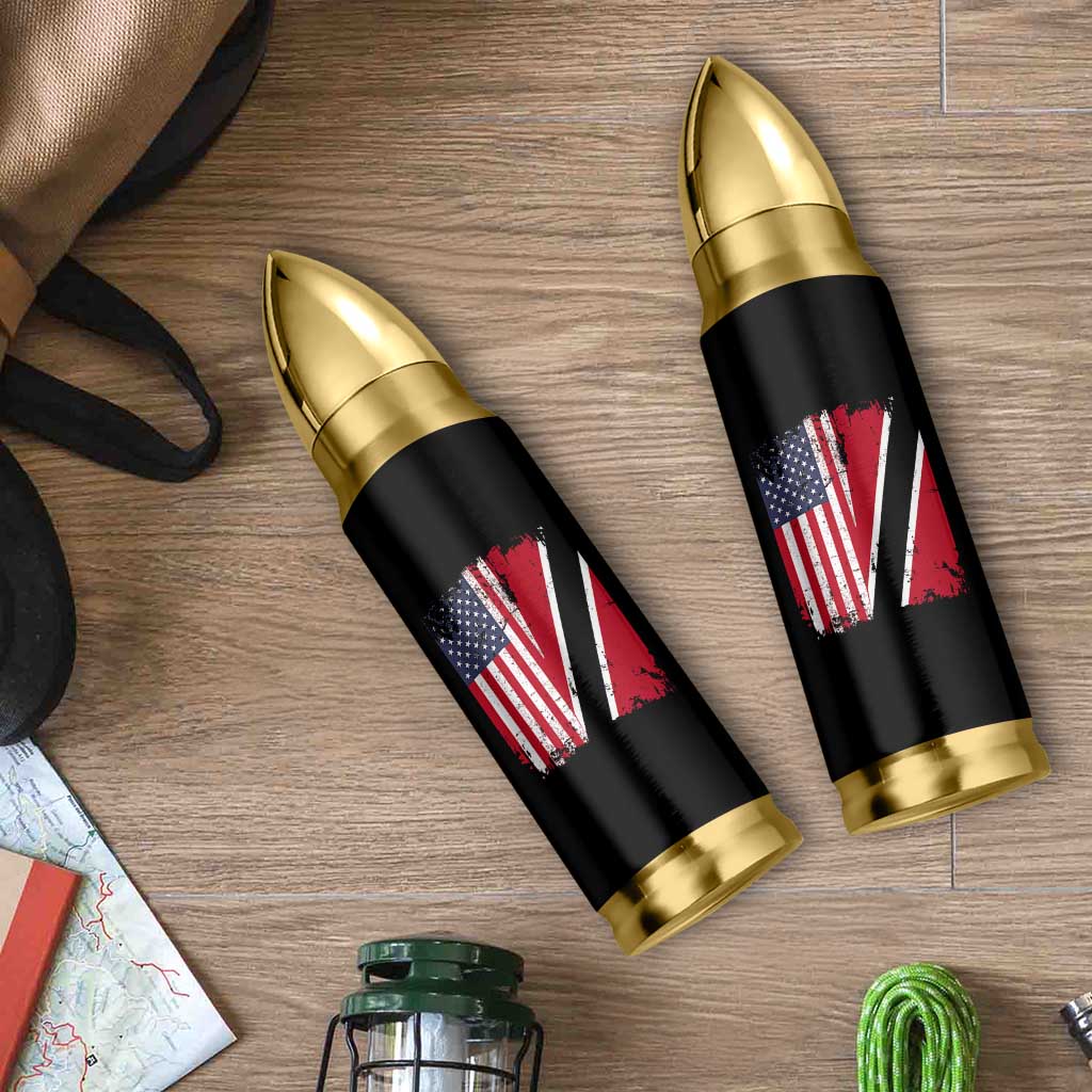 USA Trinidad and Tobago Bullet Tumbler Retro Vintage American Trini Pride Flag