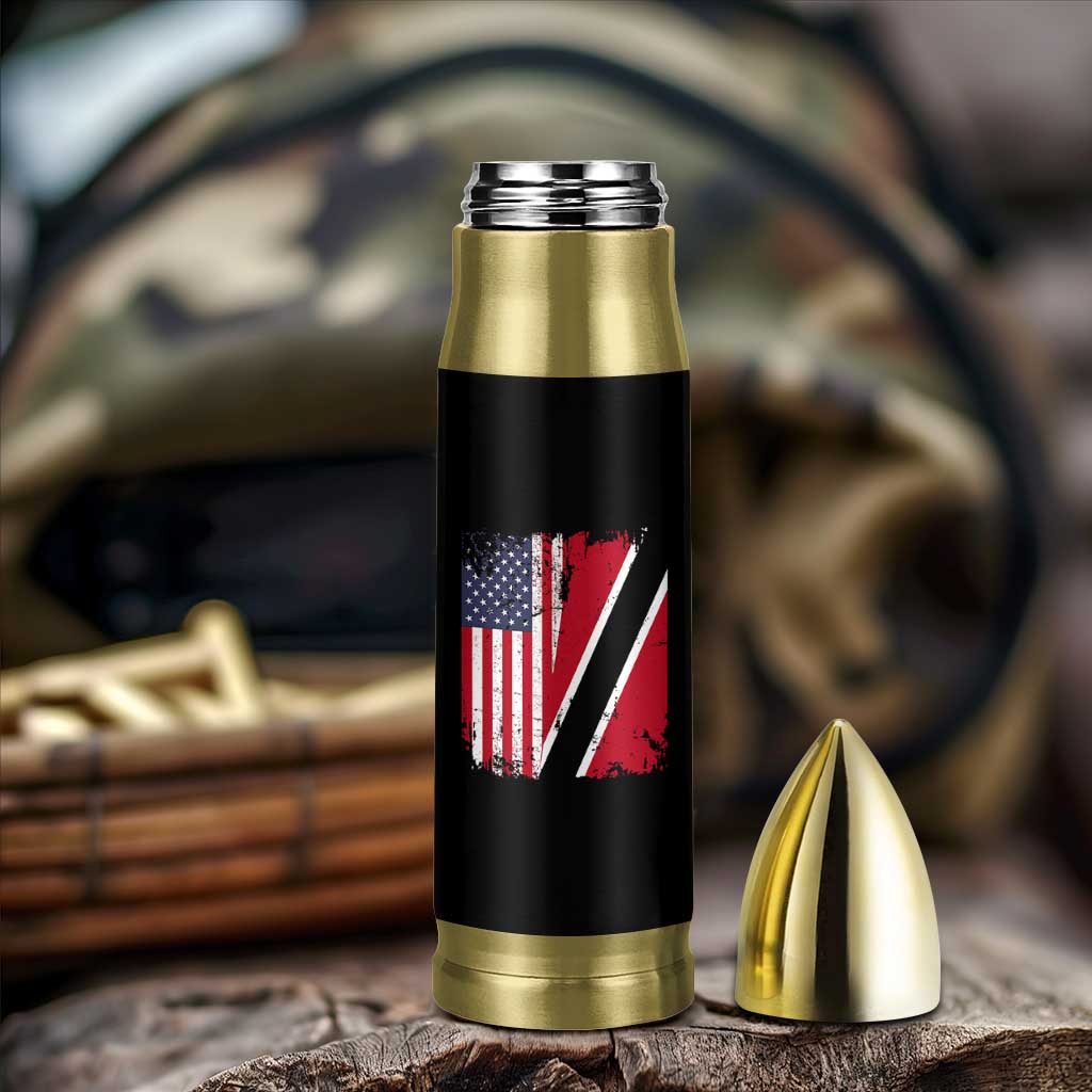 USA Trinidad and Tobago Bullet Tumbler Retro Vintage American Trini Pride Flag