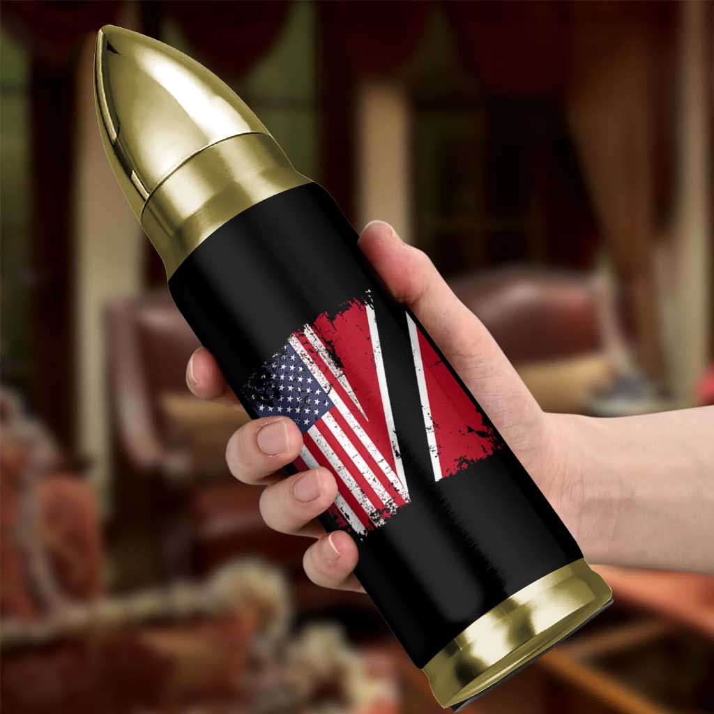 USA Trinidad and Tobago Bullet Tumbler Retro Vintage American Trini Pride Flag