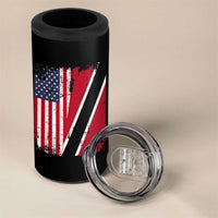 USA Trinidad and Tobago 4 in 1 Can Cooler Tumbler Retro Vintage American Trini Pride Flag