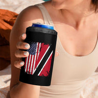 USA Trinidad and Tobago 4 in 1 Can Cooler Tumbler Retro Vintage American Trini Pride Flag