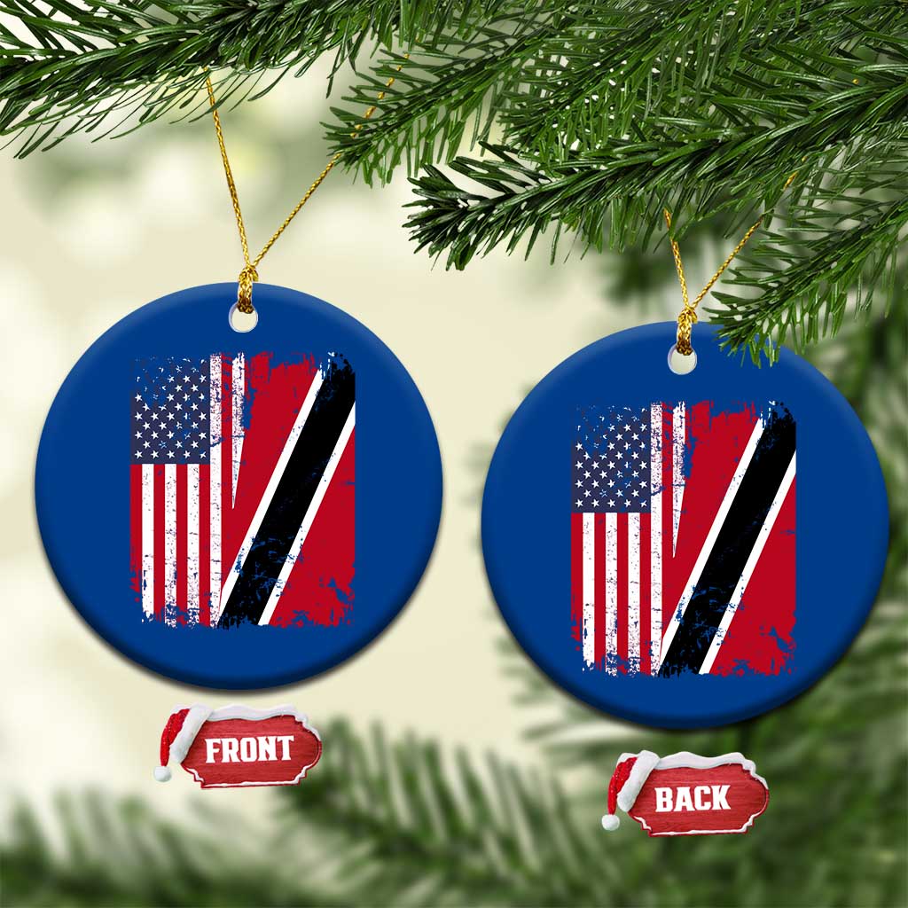 USA Trinidad and Tobago Ceramic Ornament Retro Vintage American Trini Pride Flag
