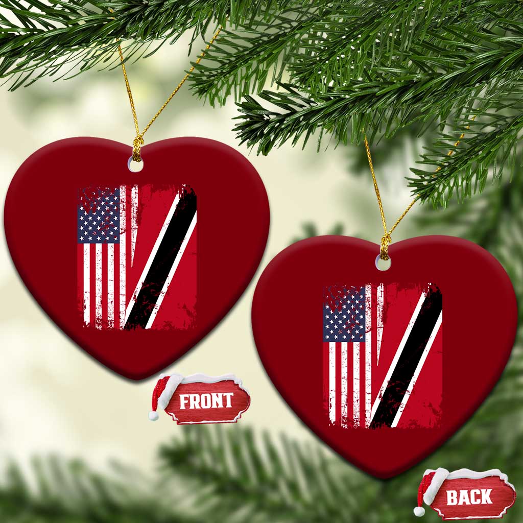 USA Trinidad and Tobago Ceramic Ornament Retro Vintage American Trini Pride Flag