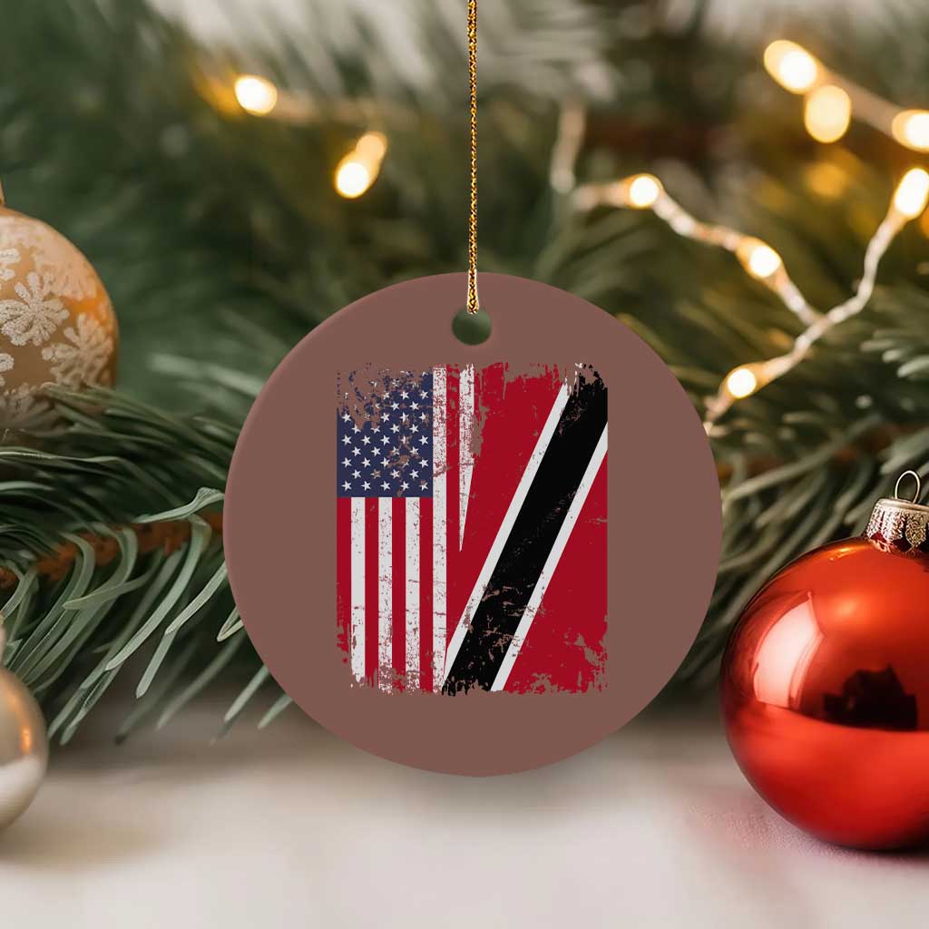 USA Trinidad and Tobago Ceramic Ornament Retro Vintage American Trini Pride Flag