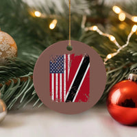 USA Trinidad and Tobago Ceramic Ornament Retro Vintage American Trini Pride Flag