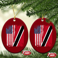 USA Trinidad and Tobago Ceramic Ornament Retro Vintage American Trini Pride Flag