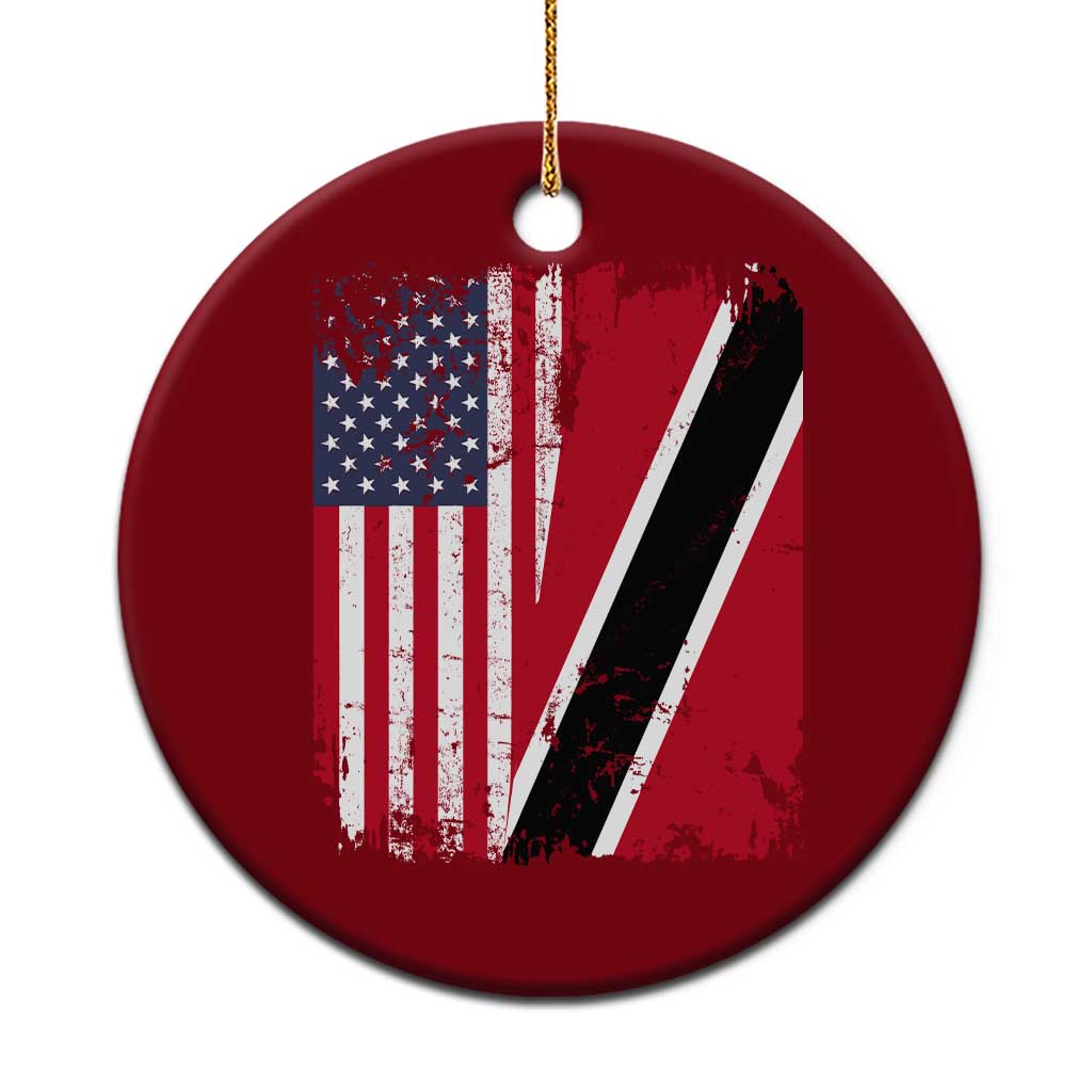 USA Trinidad and Tobago Ceramic Ornament Retro Vintage American Trini Pride Flag