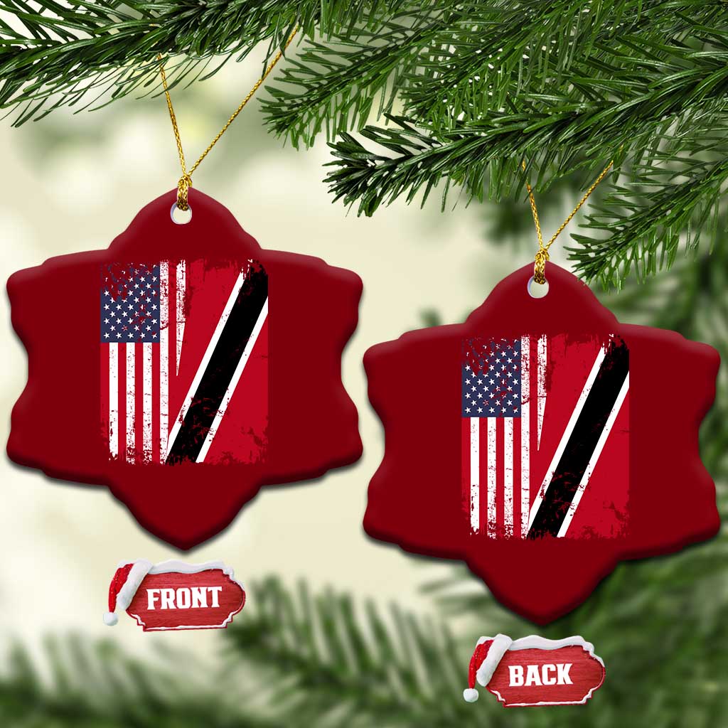 USA Trinidad and Tobago Ceramic Ornament Retro Vintage American Trini Pride Flag