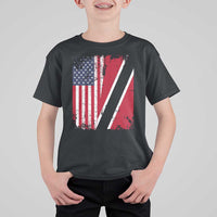 USA Trinidad and Tobago T Shirt For Kid Retro Vintage American Trini Pride Flag