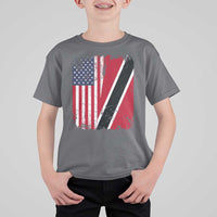 USA Trinidad and Tobago T Shirt For Kid Retro Vintage American Trini Pride Flag