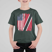 USA Trinidad and Tobago T Shirt For Kid Retro Vintage American Trini Pride Flag