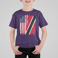 USA Trinidad and Tobago T Shirt For Kid Retro Vintage American Trini Pride Flag