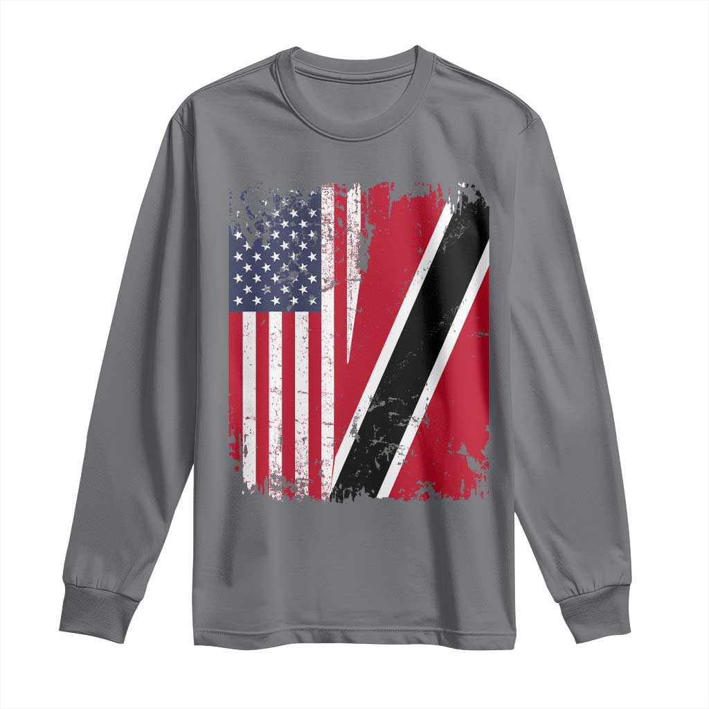 USA Trinidad and Tobago Long Sleeve Shirt Retro Vintage American Trini Pride Flag
