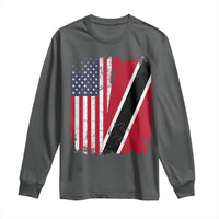 USA Trinidad and Tobago Long Sleeve Shirt Retro Vintage American Trini Pride Flag