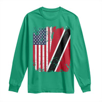 USA Trinidad and Tobago Long Sleeve Shirt Retro Vintage American Trini Pride Flag