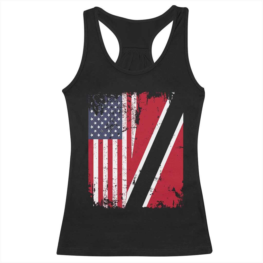 USA Trinidad and Tobago Racerback Tank Top Retro Vintage American Trini Pride Flag