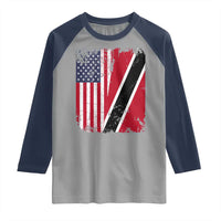 USA Trinidad and Tobago Raglan Shirt Retro Vintage American Trini Pride Flag