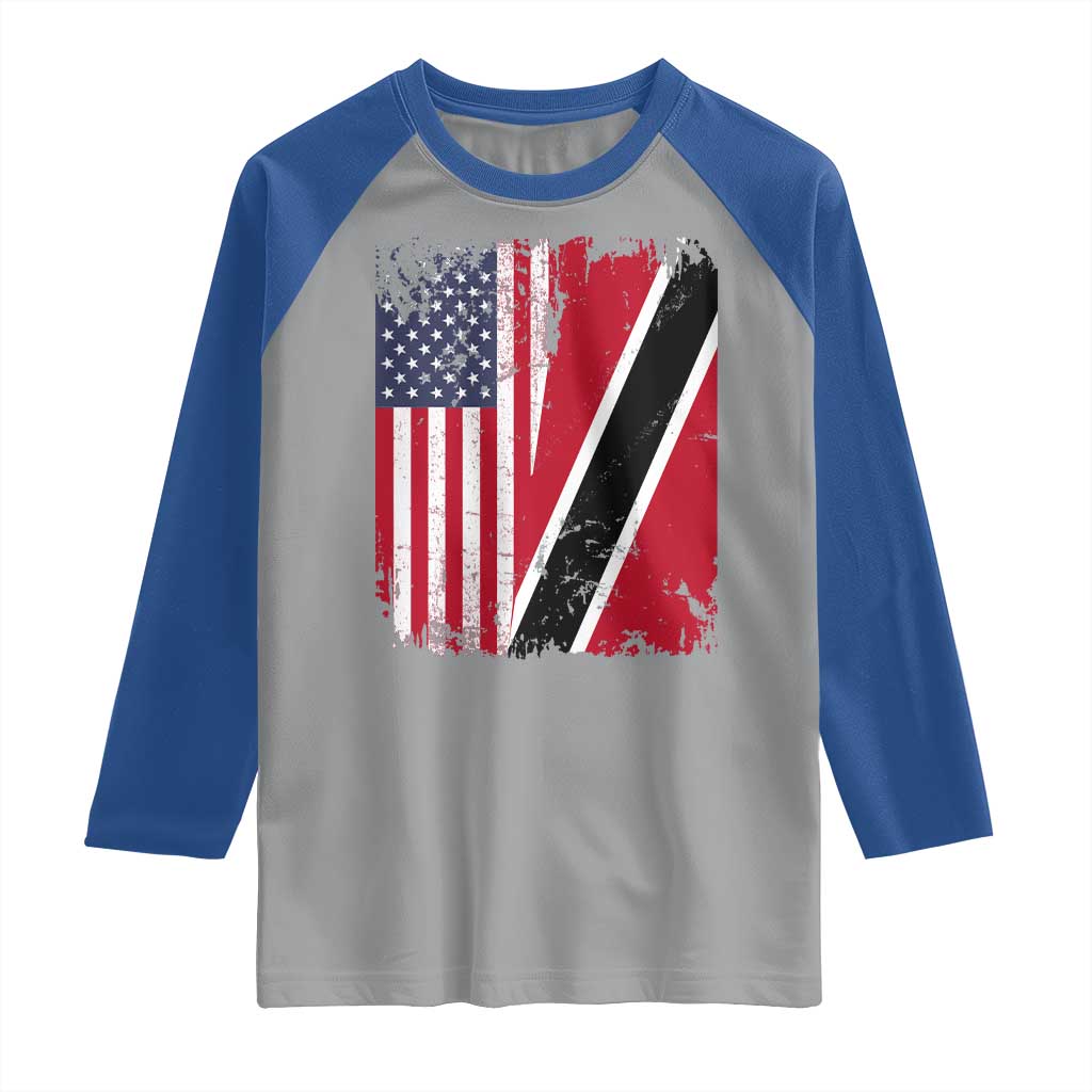 USA Trinidad and Tobago Raglan Shirt Retro Vintage American Trini Pride Flag