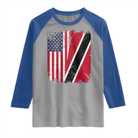 USA Trinidad and Tobago Raglan Shirt Retro Vintage American Trini Pride Flag
