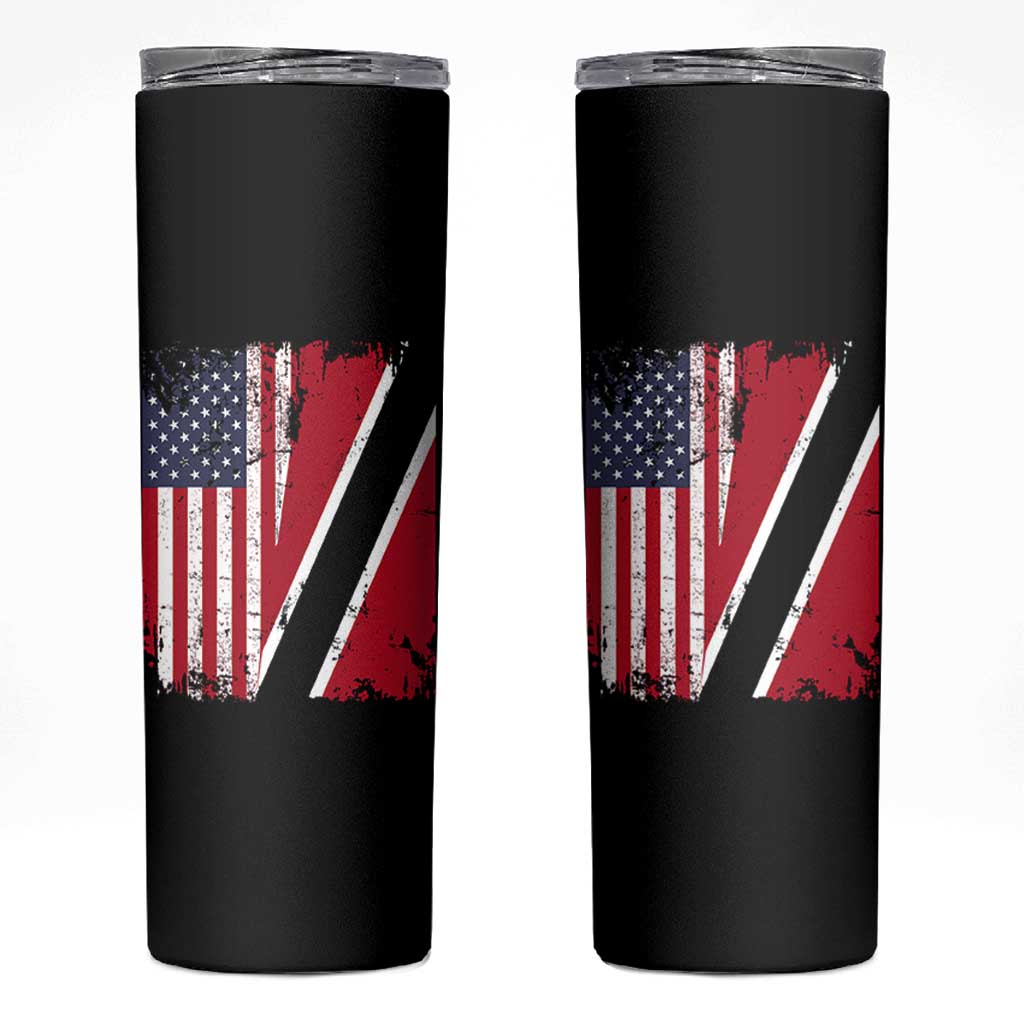 USA Trinidad and Tobago Skinny Tumbler Retro Vintage American Trini Pride Flag