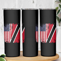 USA Trinidad and Tobago Skinny Tumbler Retro Vintage American Trini Pride Flag