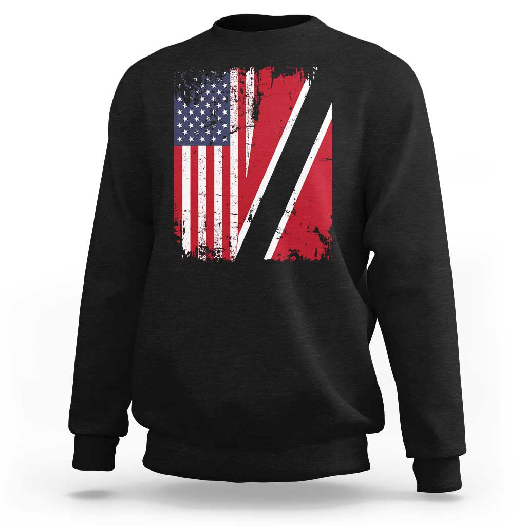 USA Trinidad and Tobago Sweatshirt Retro Vintage American Trini Pride Flag