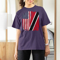 USA Trinidad and Tobago T Shirt For Women Retro Vintage American Trini Pride Flag