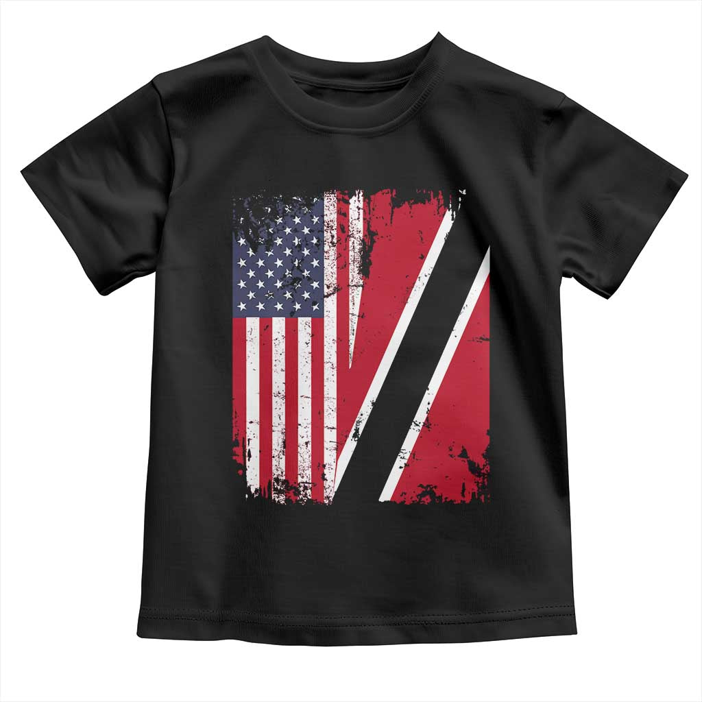 USA Trinidad and Tobago Toddler T Shirt Retro Vintage American Trini Pride Flag