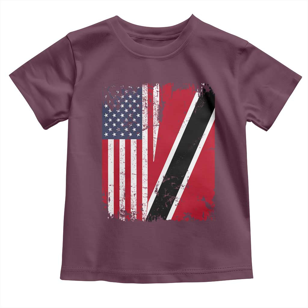 USA Trinidad and Tobago Toddler T Shirt Retro Vintage American Trini Pride Flag
