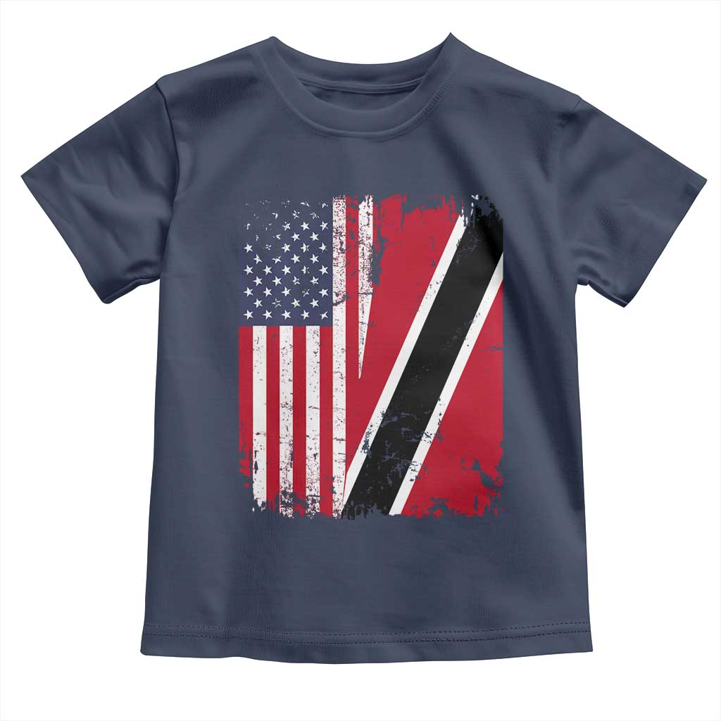 USA Trinidad and Tobago Toddler T Shirt Retro Vintage American Trini Pride Flag