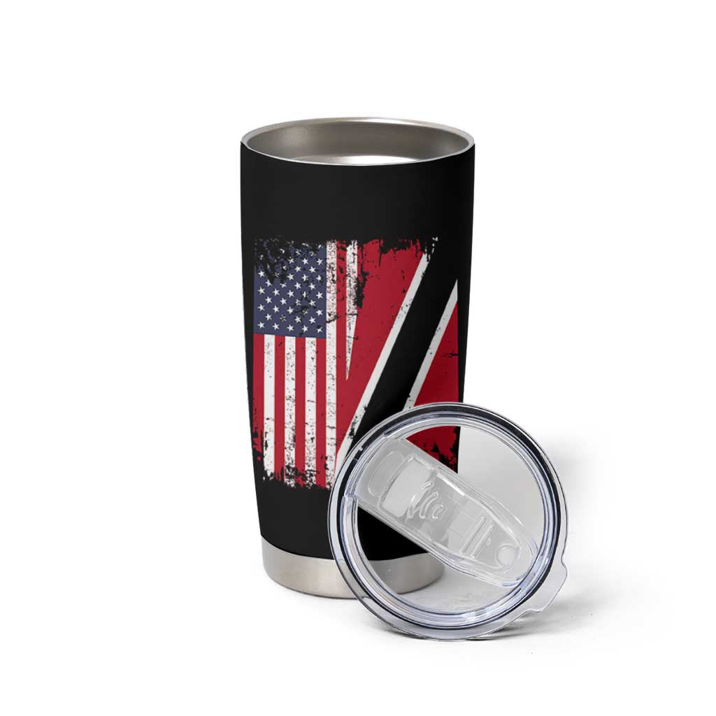 USA Trinidad and Tobago Tumbler Cup Retro Vintage American Trini Pride Flag