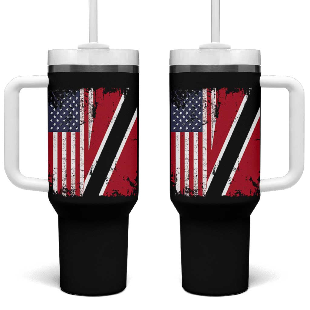 USA Trinidad and Tobago Tumbler With Handle Retro Vintage American Trini Pride Flag