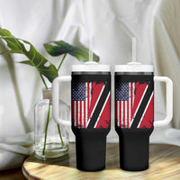 USA Trinidad and Tobago Tumbler With Handle Retro Vintage American Trini Pride Flag