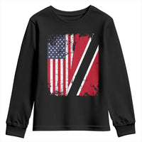 USA Trinidad and Tobago Youth Sweatshirt Retro Vintage American Trini Pride Flag