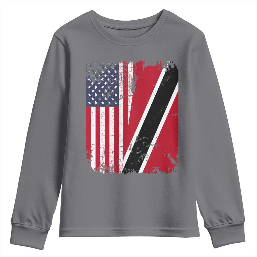 USA Trinidad and Tobago Youth Sweatshirt Retro Vintage American Trini Pride Flag