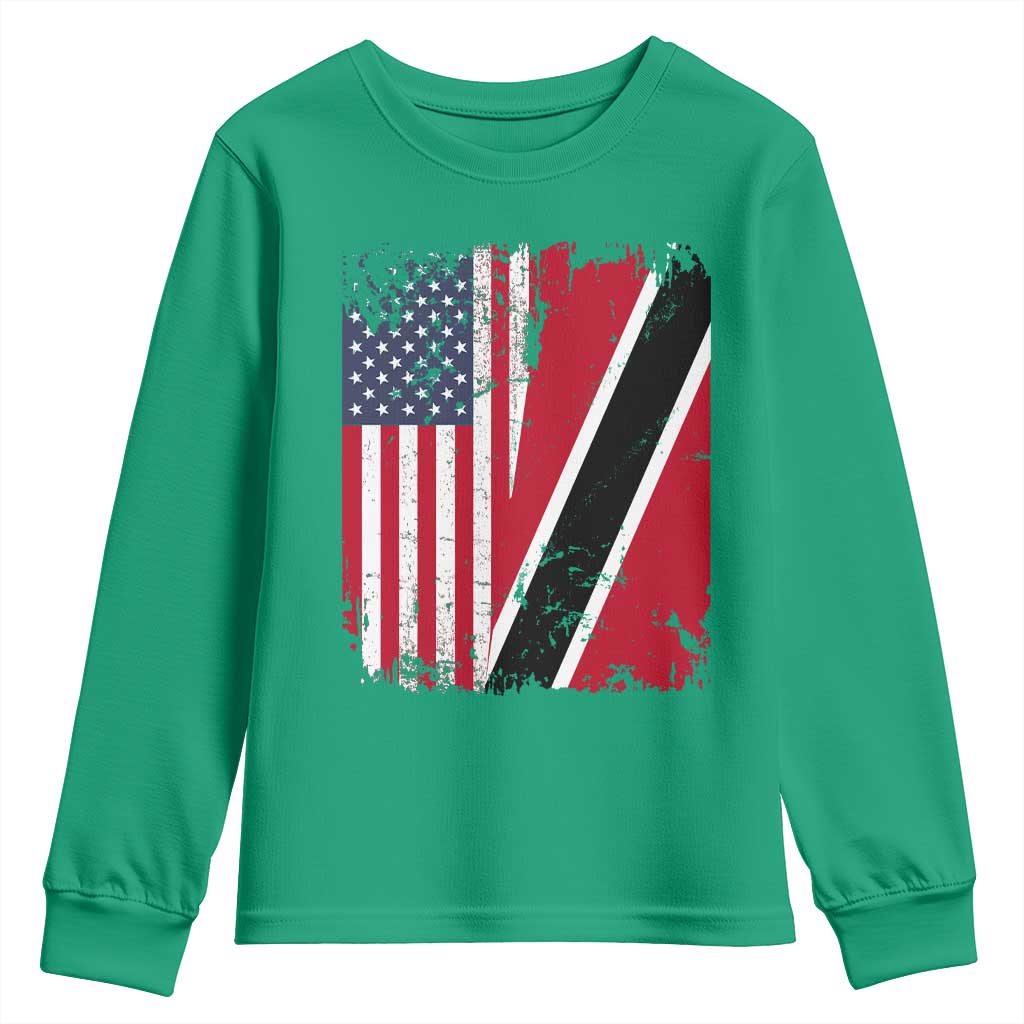 USA Trinidad and Tobago Youth Sweatshirt Retro Vintage American Trini Pride Flag