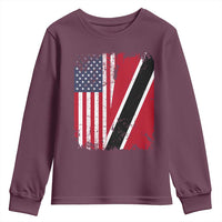 USA Trinidad and Tobago Youth Sweatshirt Retro Vintage American Trini Pride Flag