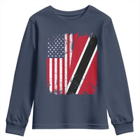 USA Trinidad and Tobago Youth Sweatshirt Retro Vintage American Trini Pride Flag