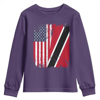 USA Trinidad and Tobago Youth Sweatshirt Retro Vintage American Trini Pride Flag