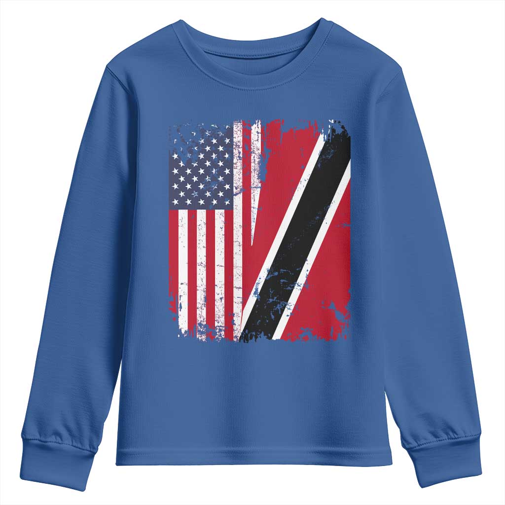 USA Trinidad and Tobago Youth Sweatshirt Retro Vintage American Trini Pride Flag