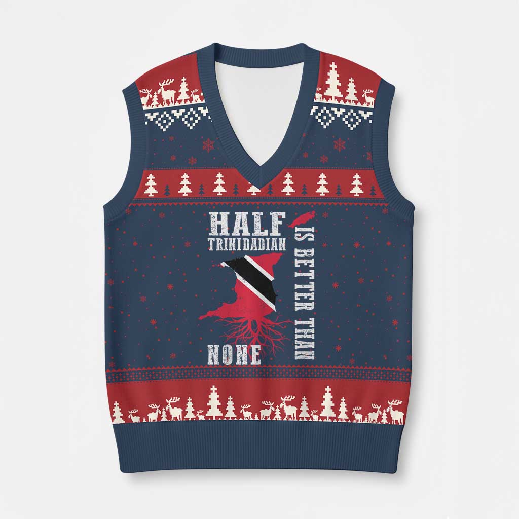 Half Trinidadian V-Neck Knit Sweater Vest Is Better Than None Trini Pride