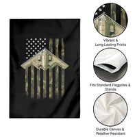 Retro Camo B2 Spirit Garden Flag B-2 Bomber Stealth Aircraft Camouflage US Flag Patriotic - Wonder Print Shop