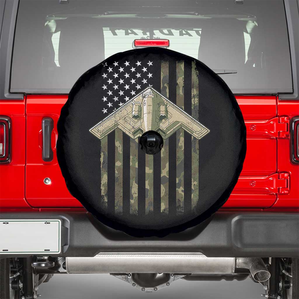 Retro Camo B2 Spirit Spare Tire Cover B-2 Bomber Stealth Aircraft Camouflage US Flag Patriotic - Wonder Print Shop