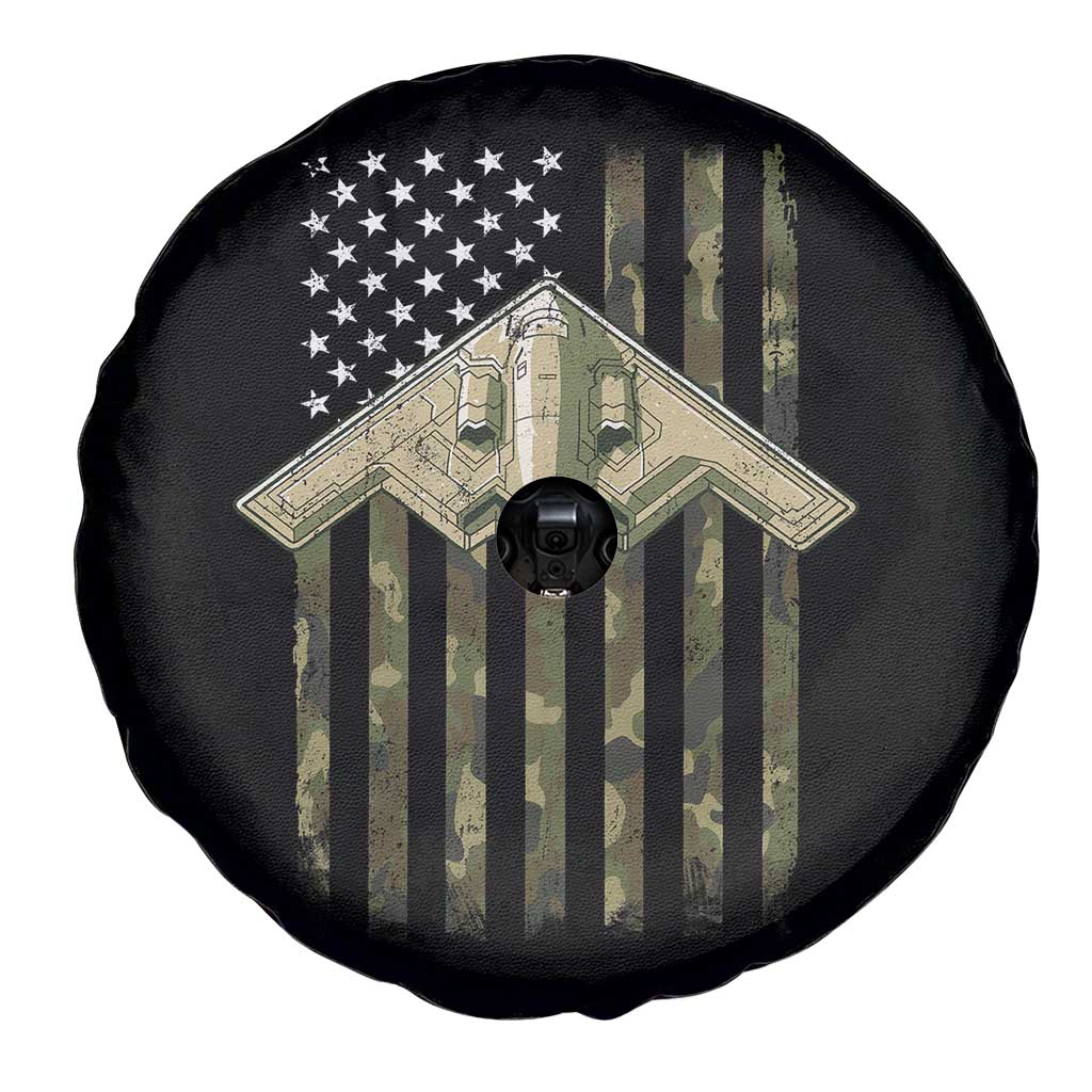 Retro Camo B2 Spirit Spare Tire Cover B-2 Bomber Stealth Aircraft Camouflage US Flag Patriotic - Wonder Print Shop