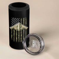 Retro Camo B2 Spirit 4 in 1 Can Cooler Tumbler B-2 Bomber Stealth Aircraft Camouflage US Flag Patriotic - Wonder Print Shop