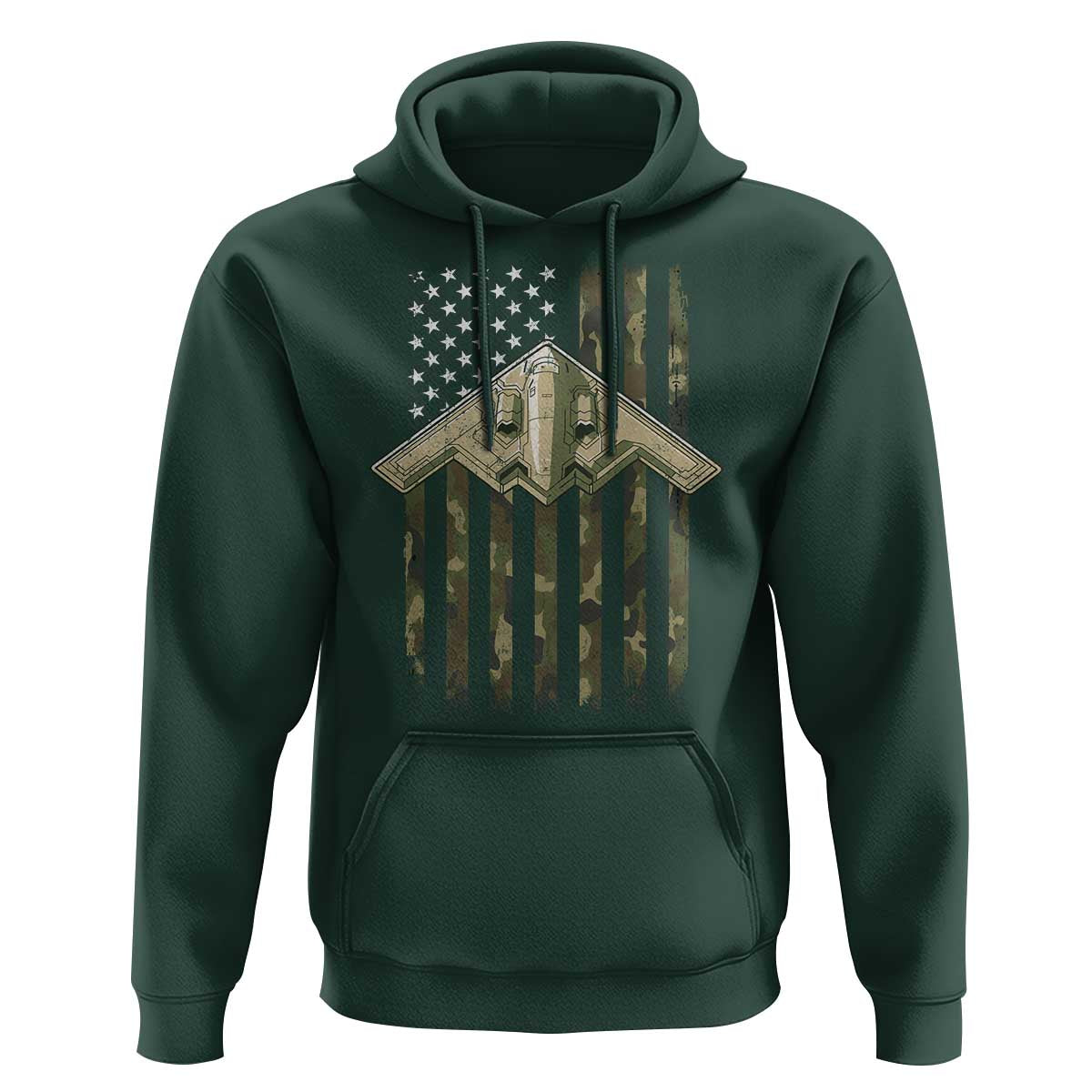 Retro Camo B2 Spirit Hoodie B-2 Bomber Stealth Aircraft Camouflage US Flag Patriotic - Wonder Print Shop