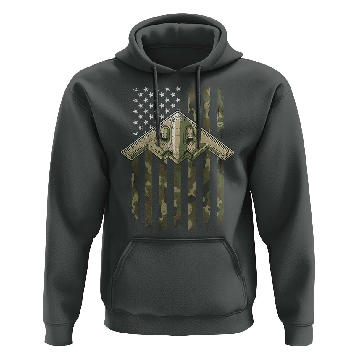 Retro Camo B2 Spirit Hoodie B-2 Bomber Stealth Aircraft Camouflage US Flag Patriotic - Wonder Print Shop