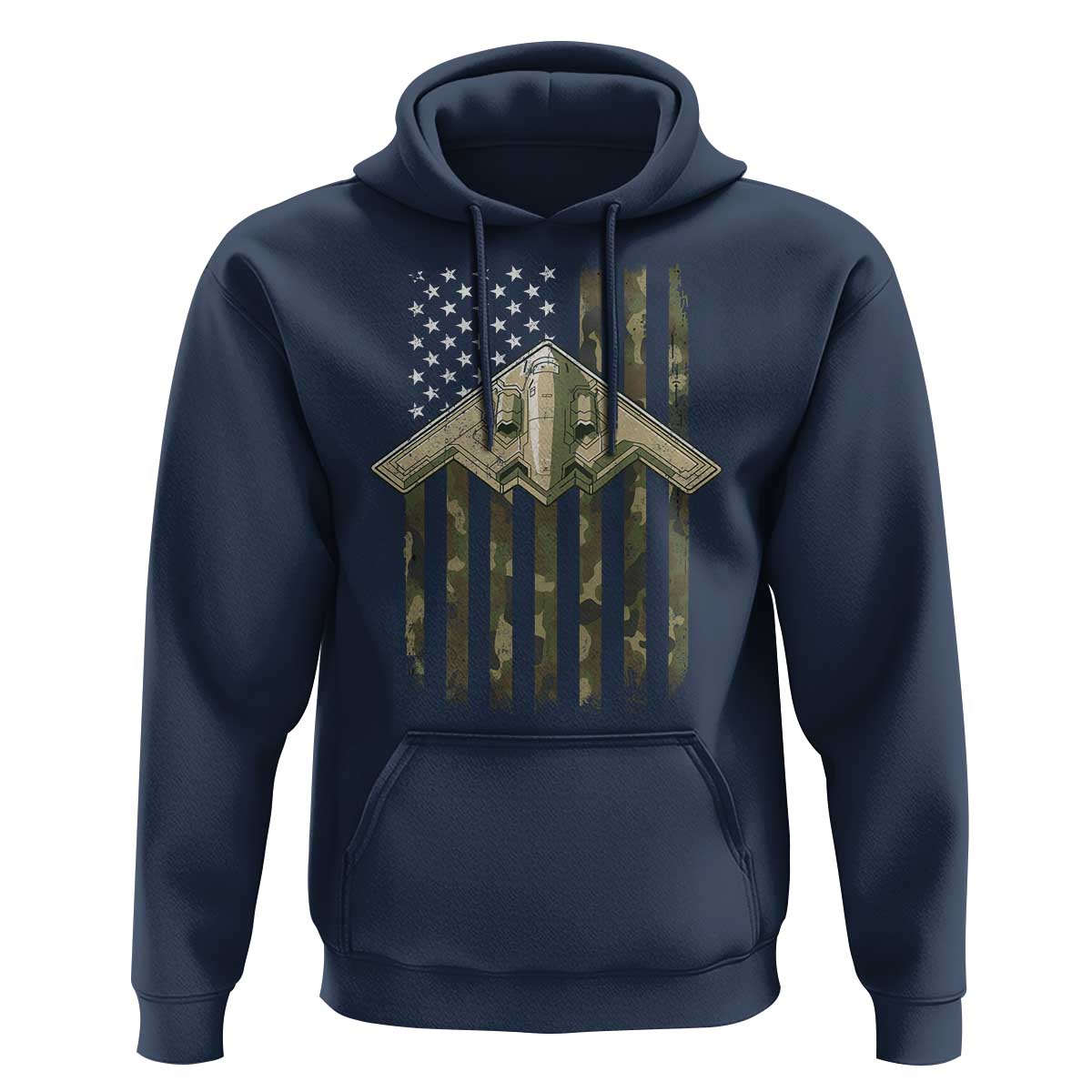 Retro Camo B2 Spirit Hoodie B-2 Bomber Stealth Aircraft Camouflage US Flag Patriotic - Wonder Print Shop